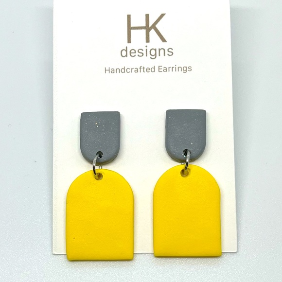 NWT Yellow Handmade Earrings - Picture 1 of 7